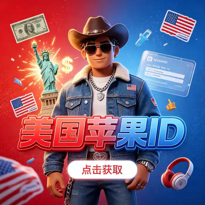 以紫蓝渐变和应用商店图形为主题的外服 Apple ID 教程主视觉